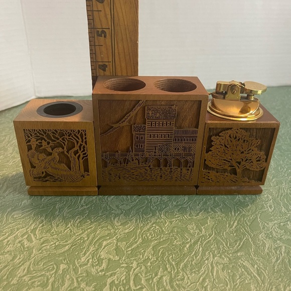 Vintage Lasercraft set of 3 American Walnut Desk Accessories - Picture 11 of 12